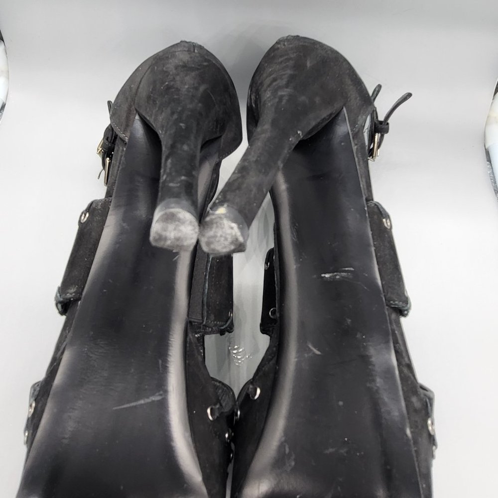 Stuart Weitzman Suede Platform Caged Booties - image 2